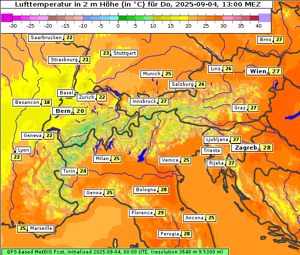 Temperatur, 4. 9. 2025