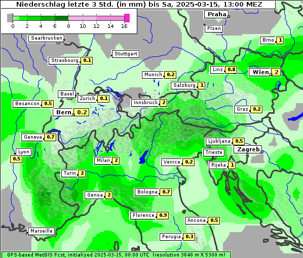 Niederschlag, 15. 3. 2025