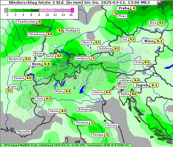 Niederschlag, 13. 3. 2025