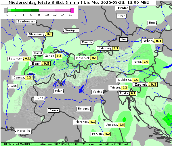Niederschlag, 23. 3. 2026
