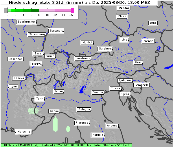 Niederschlag, 20. 3. 2025