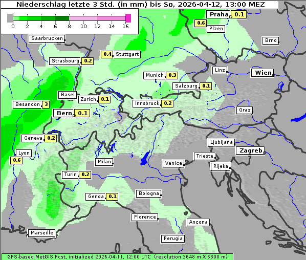 Niederschlag, 12. 4. 2026