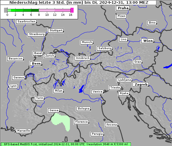 Niederschlag, 31. 12. 2024