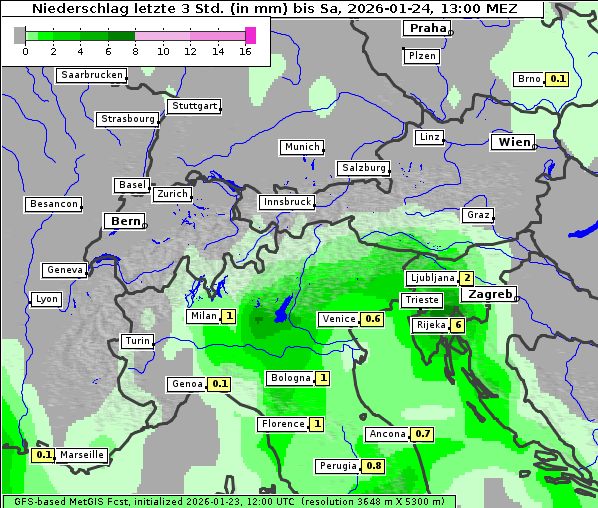 Niederschlag, 24. 1. 2026