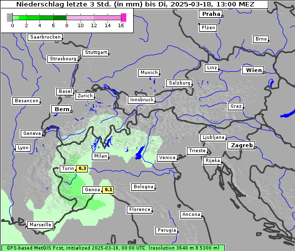 Niederschlag, 18. 3. 2025