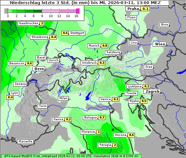 Niederschlag, 11. 3. 2026