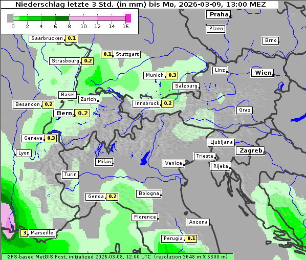 Niederschlag, 9. 3. 2026