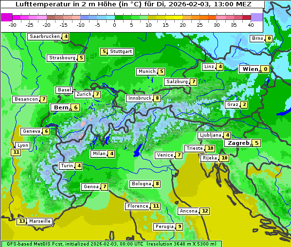 Temperatur, 3. 2. 2026