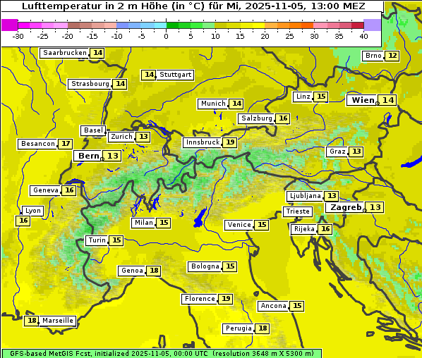 Temperatur, 5. 11. 2025