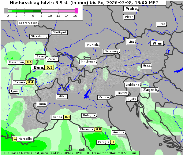 Niederschlag, 8. 3. 2026