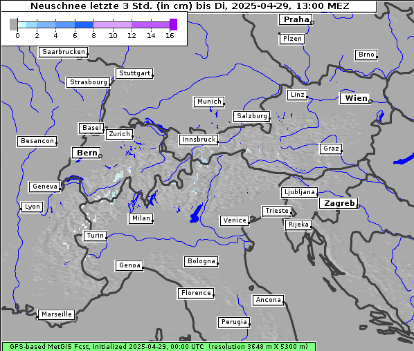Neuschnee, 29. 4. 2025
