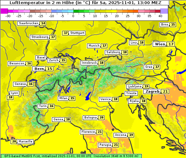 Temperatur, 1. 11. 2025