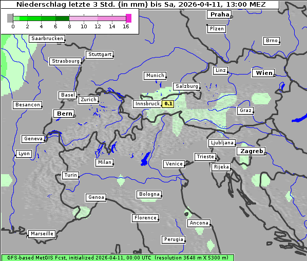 Niederschlag, 11. 4. 2026