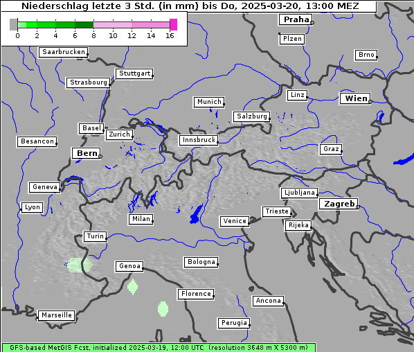 Niederschlag, 20. 3. 2025