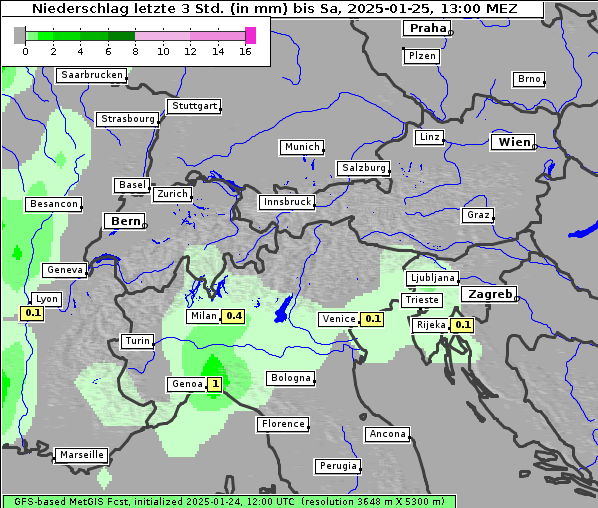 Niederschlag, 25. 1. 2025