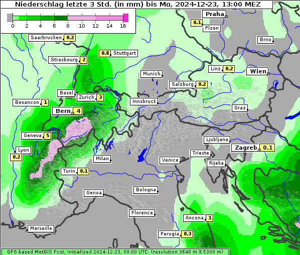Niederschlag, 23. 12. 2024