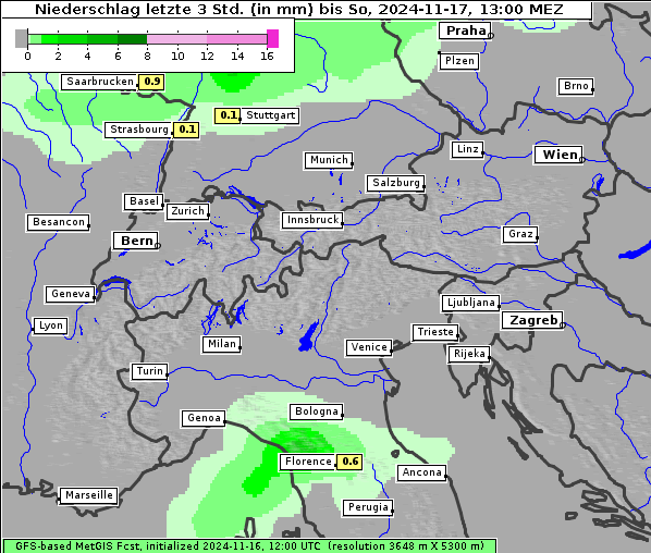 Niederschlag, 17. 11. 2024