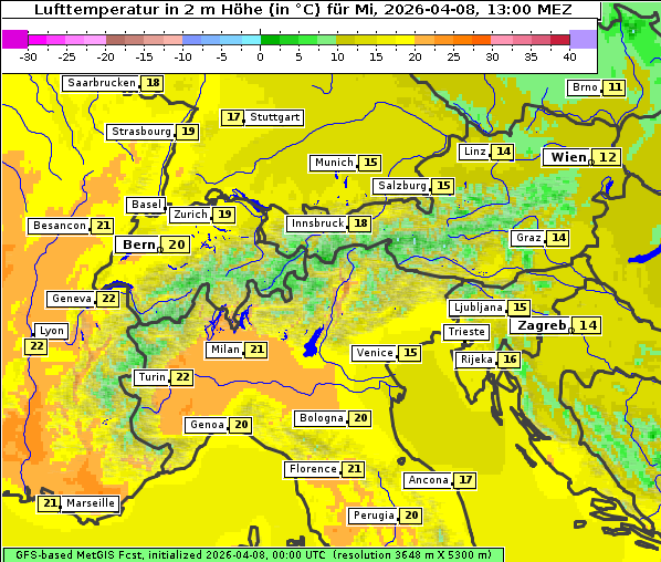 Temperatur, 8. 4. 2026