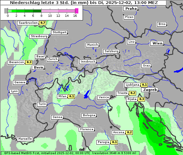 Niederschlag, 2. 12. 2025