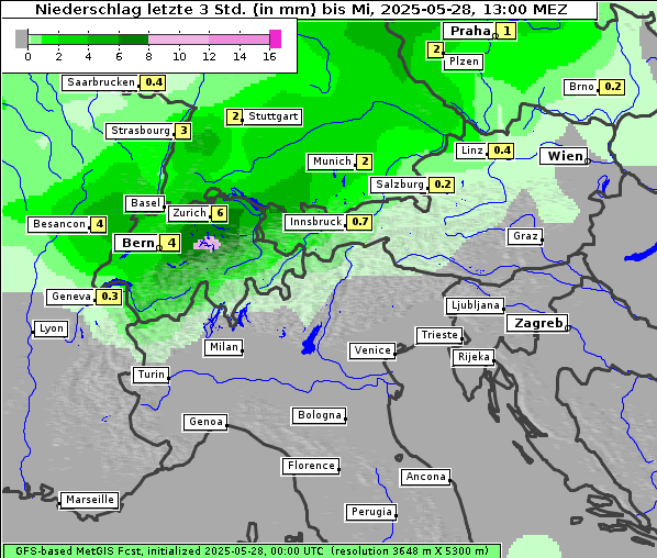 Niederschlag, 28. 5. 2025