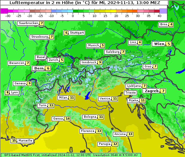 Temperatur, 13. 11. 2024