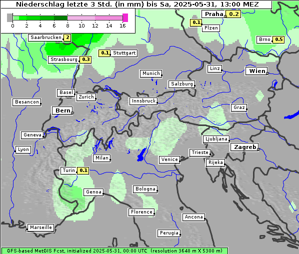 Niederschlag, 31. 5. 2025
