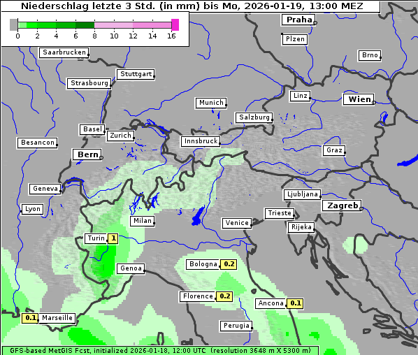 Niederschlag, 19. 1. 2026