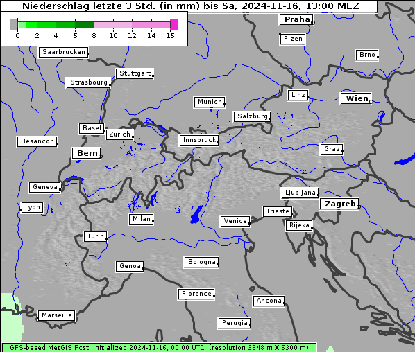 Niederschlag, 16. 11. 2024