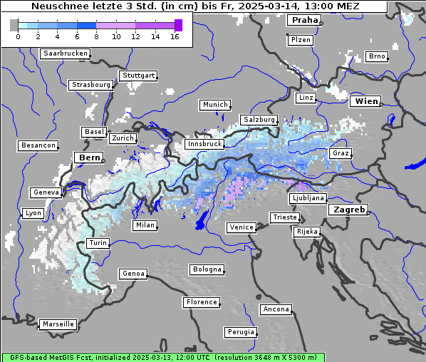 Neuschnee, 14. 3. 2025