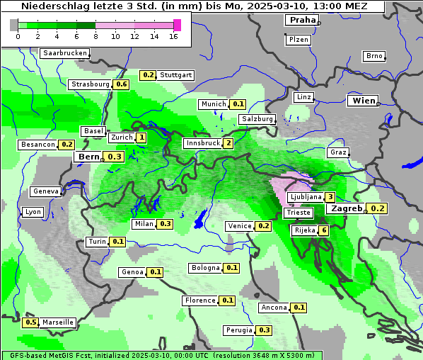 Niederschlag, 10. 3. 2025