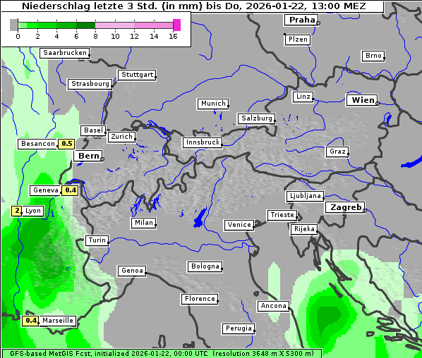 Niederschlag, 22. 1. 2026