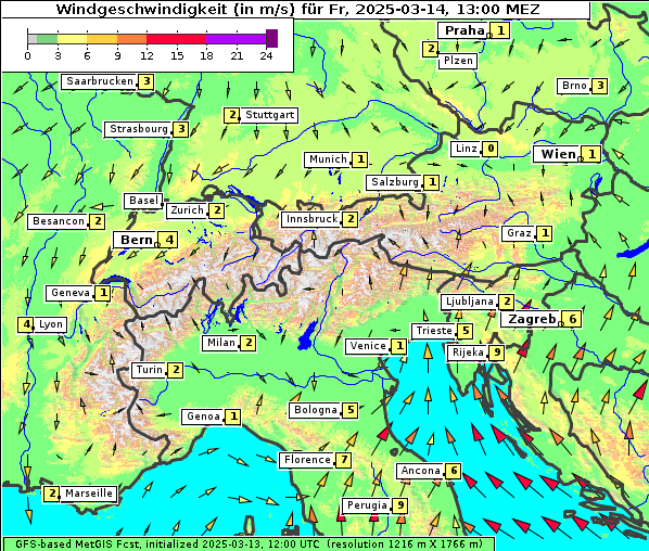 Wind, 14. 3. 2025