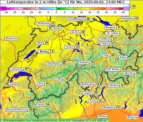Temperatur, 2. 6. 2025