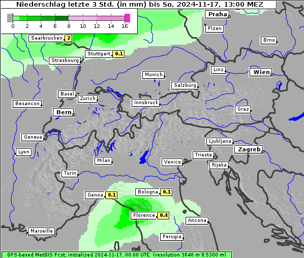 Niederschlag, 17. 11. 2024