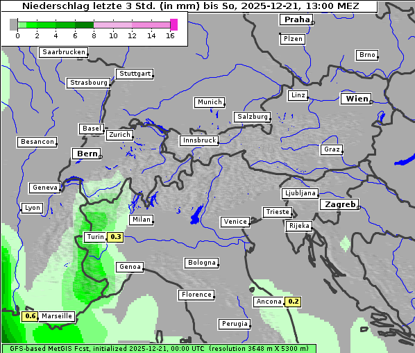 Niederschlag, 21. 12. 2025