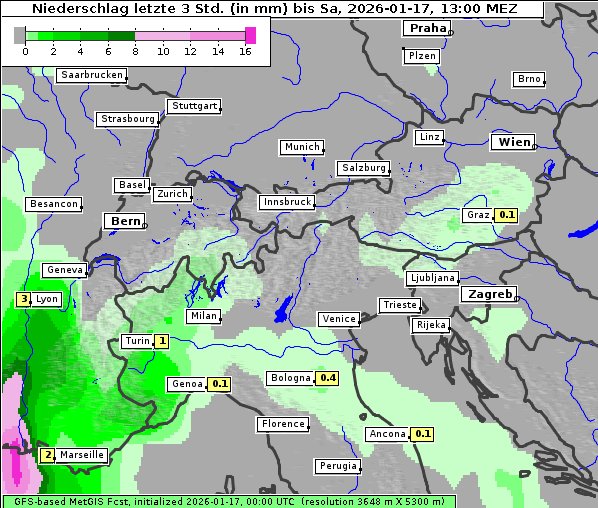 Niederschlag, 17. 1. 2026