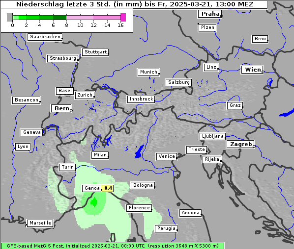 Niederschlag, 21. 3. 2025