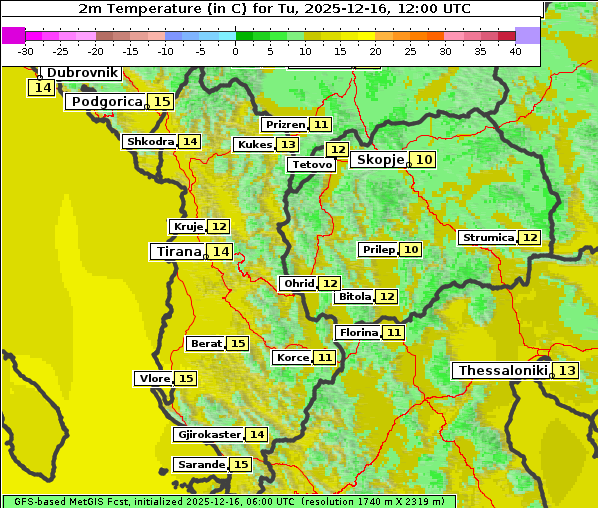 Temperatur, 16. 12. 2025