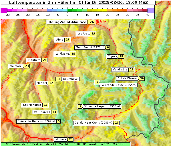 Temperatur, 26. 8. 2025