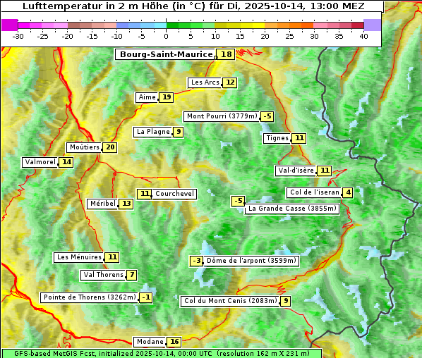 Temperatur, 14. 10. 2025