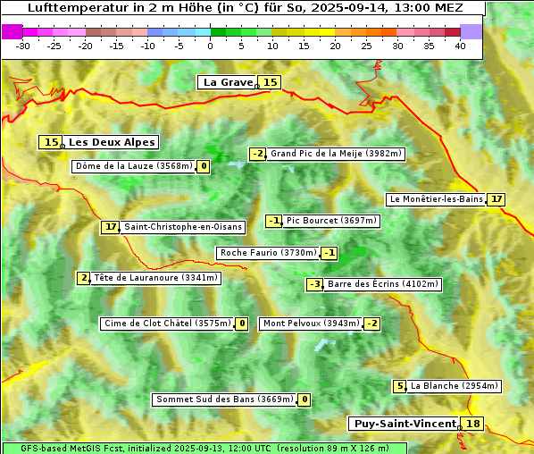 Temperatur, 14. 9. 2025