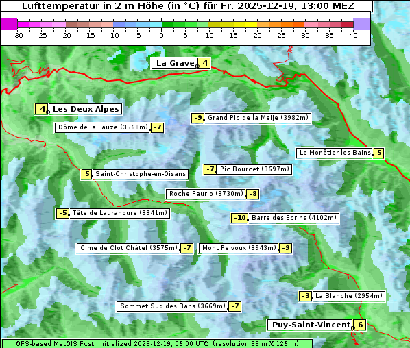 Temperatur, 19. 12. 2025