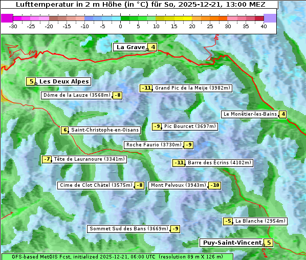 Temperatur, 21. 12. 2025