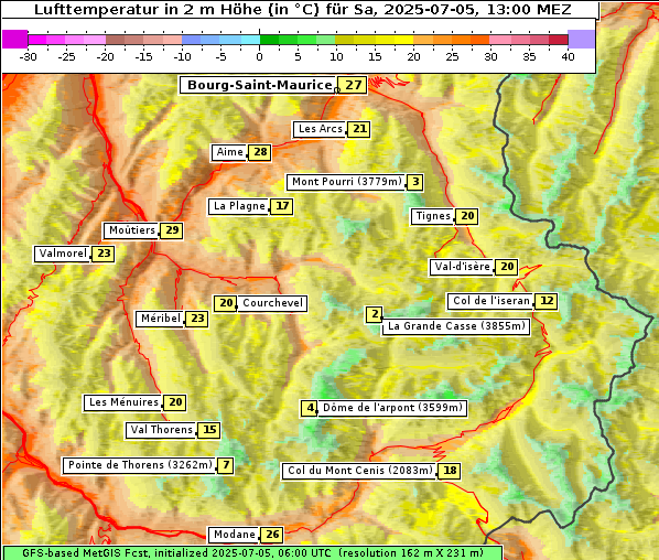 Temperatur, 5. 7. 2025