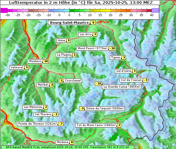 Temperatur, 25. 10. 2025