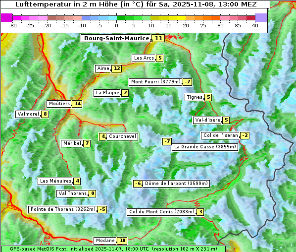 Temperatur, 8. 11. 2025