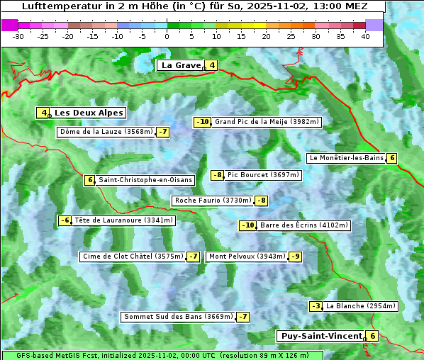 Temperatur, 2. 11. 2025