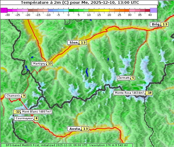 Temperatur, 10. 12. 2025