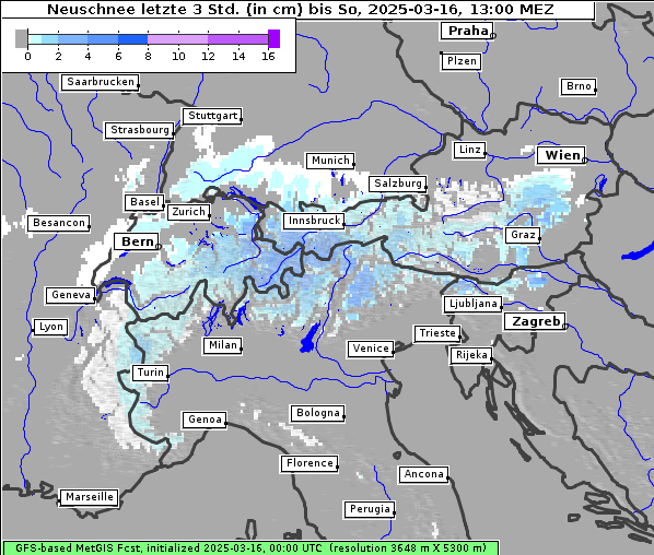 Neuschnee, 16. 3. 2025