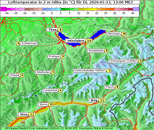 Temperatur, 13. 1. 2026